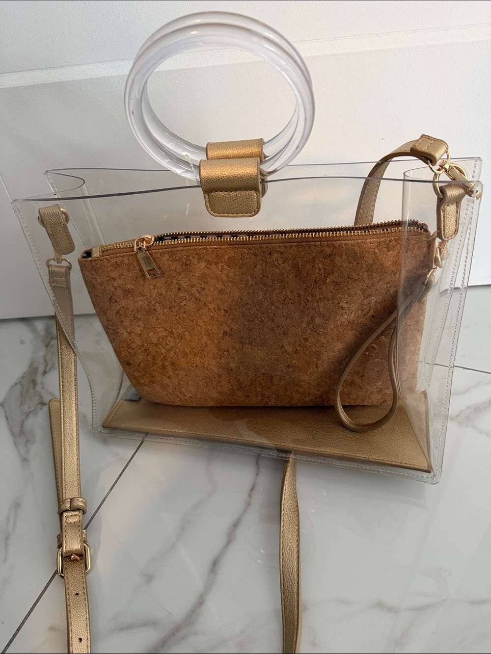 Madison West acrylic handle purse